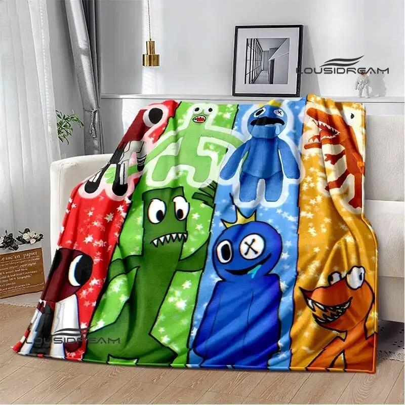 Game Rainbow Friends Cartoon Printed Blankets Warm Flange Blanket Picnic Blanket Blankets for Beds Bed Linings Birthday Gift