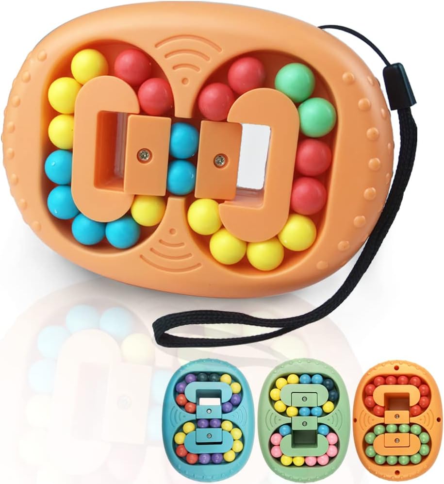 

Оригинальный набор Magic Bean из 2 вращающихся кубиков для пальцев, интеллектуальные игры, IQ-пазл, фиджет-игрушки, улучшают логическое мышление и практические навыки Orange