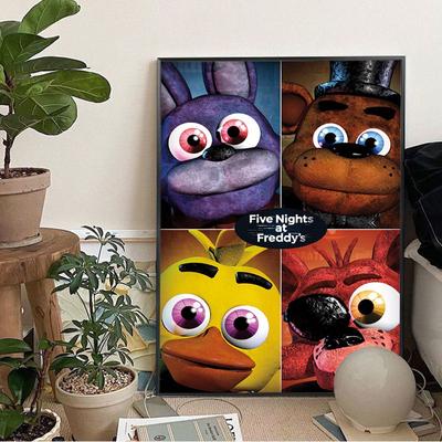 Fnaf Five-nights-At-Freddys Anime Movie Posters pegajosos Vintage Room Home Bar Cafe Decor Kawaii Room Decor