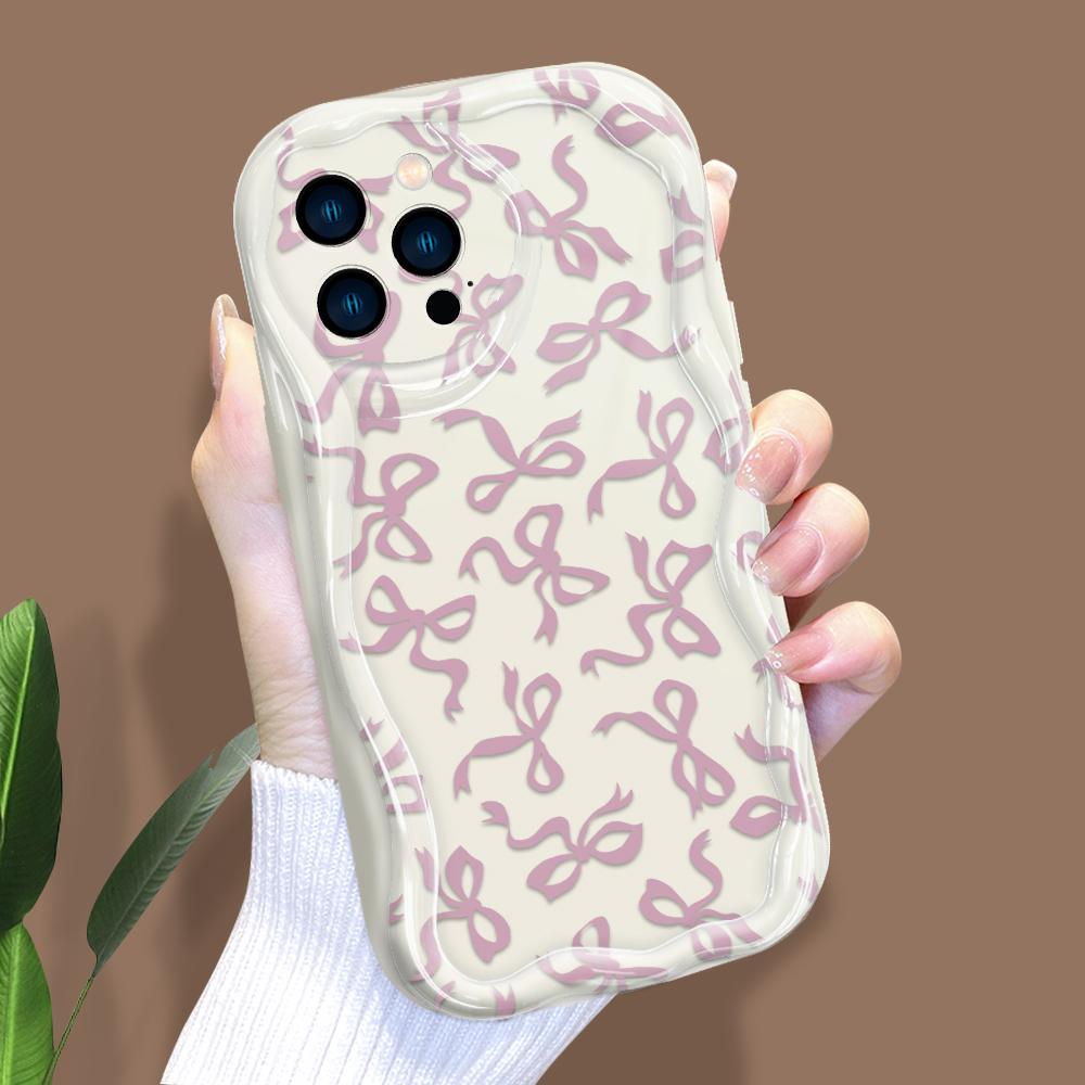 Model de desene animate Carcasă cu textura cremă Marginea ondulată Husă din silicon moale Husă pentru telefon pentru iPhone Samsung Huawei Honor Xiaomi Redmi Infinix Tecno
