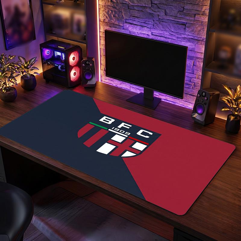 Bologna FC Theme Pattern Mouse Pad, Soccer Logo Design XXL Gaming Desk Mat Non-Slip Computer Mouse Pad