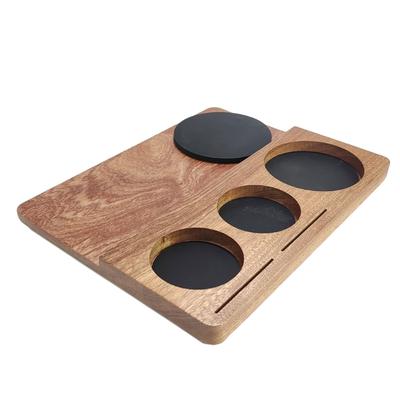 Wood Coffee Tamper Holder Wood Tamping Stand Espresso Tamping Station Coffee Tool Rack Wood Material for Coffee Lovers