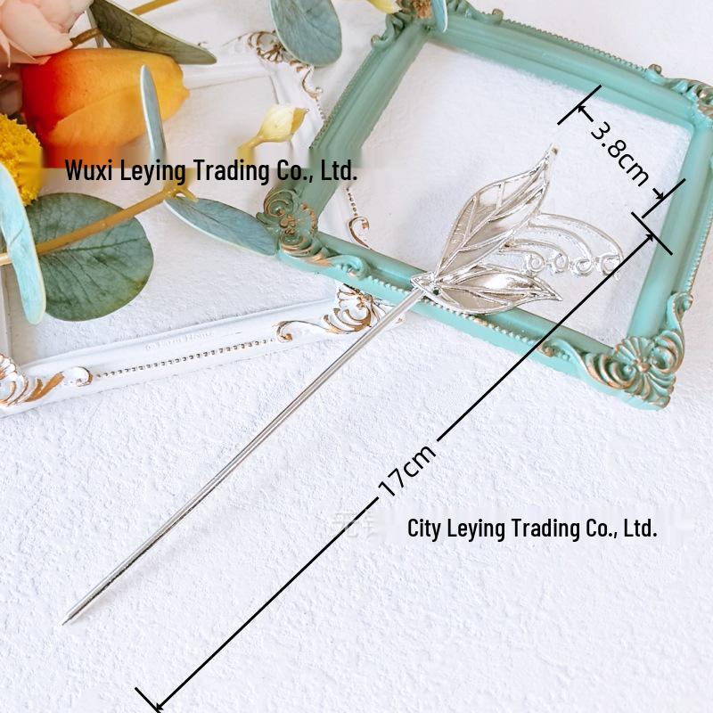 

Простая заколка для волос из сплава с дизайном большого листа и электрофоретическим сохранением цвета