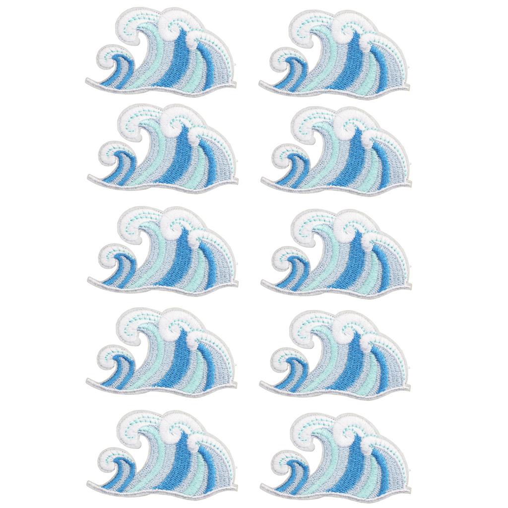 Wave Embroidery Cloth Sticker, Clothes Decoration Patch Sticker, Computer Embroidery Chapter Boy, Summer Surfing Sea Wave Embroidery Label
