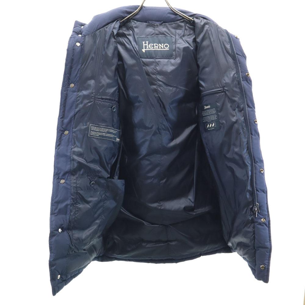 Herno Made In Romania Goose Down Coat 44 Blue PRODUZ LAVJPI HOODIE Men's Used