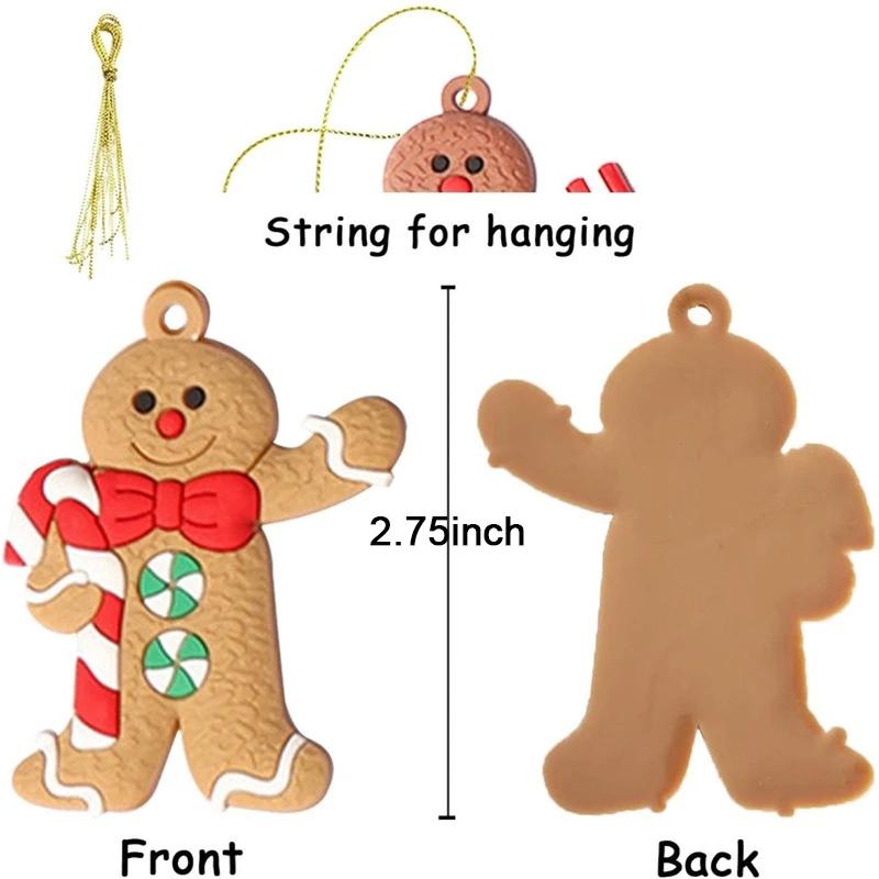 12Pcs Gingerbread Man Christmas Tree Hanging Pendant Xmas Tree Decor Ornament
