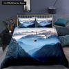 Airplane King Queen Full Duvet Cover Vintage Fighter Bedding Set for Kids Teens Adults Sky Clouds Grey 2/3pcs Soft Quilt Cover