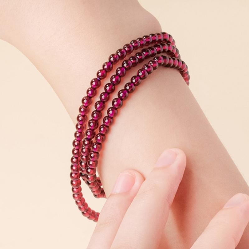 Handcraft Multiple Strand Garnets Beaded Bracelet For Women Fashion Jewelry