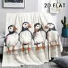 1Pc 2D FLAT Realistic Puffin Print Flannel Blanket,High quality Comfortable for All Seasons,Home Decor,Warmth and Comfort,Perfect for Christmas Gifts