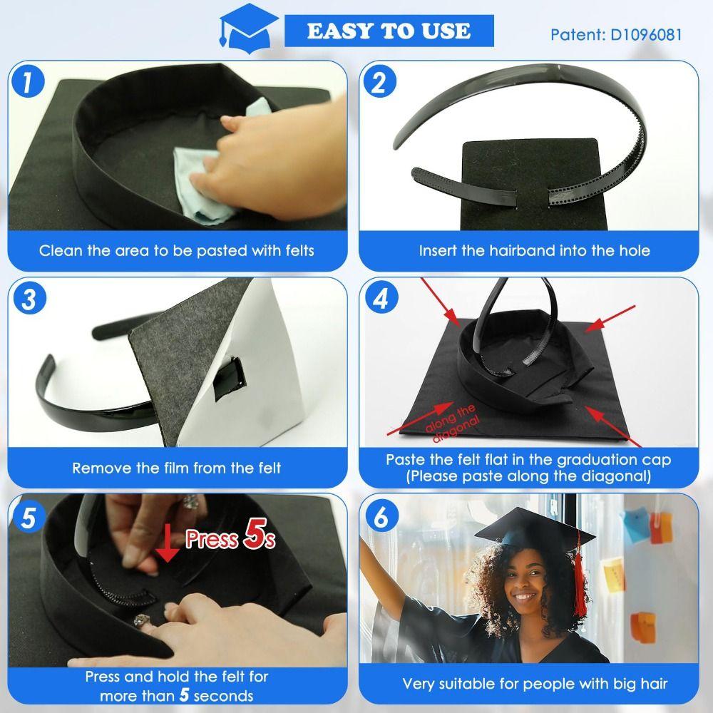 Invisible Anti-fall Hairband Non-Slip Hat Accessories Graduation Cap Headband Graduation Season