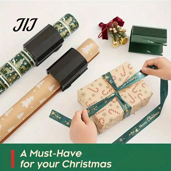 Precision Cutting Tool Portable Wrapping Paper Roll Cutter, Slide Rail Trimmer with Manual Cutter Safety Blade, Clean Straight Cut for Crafting