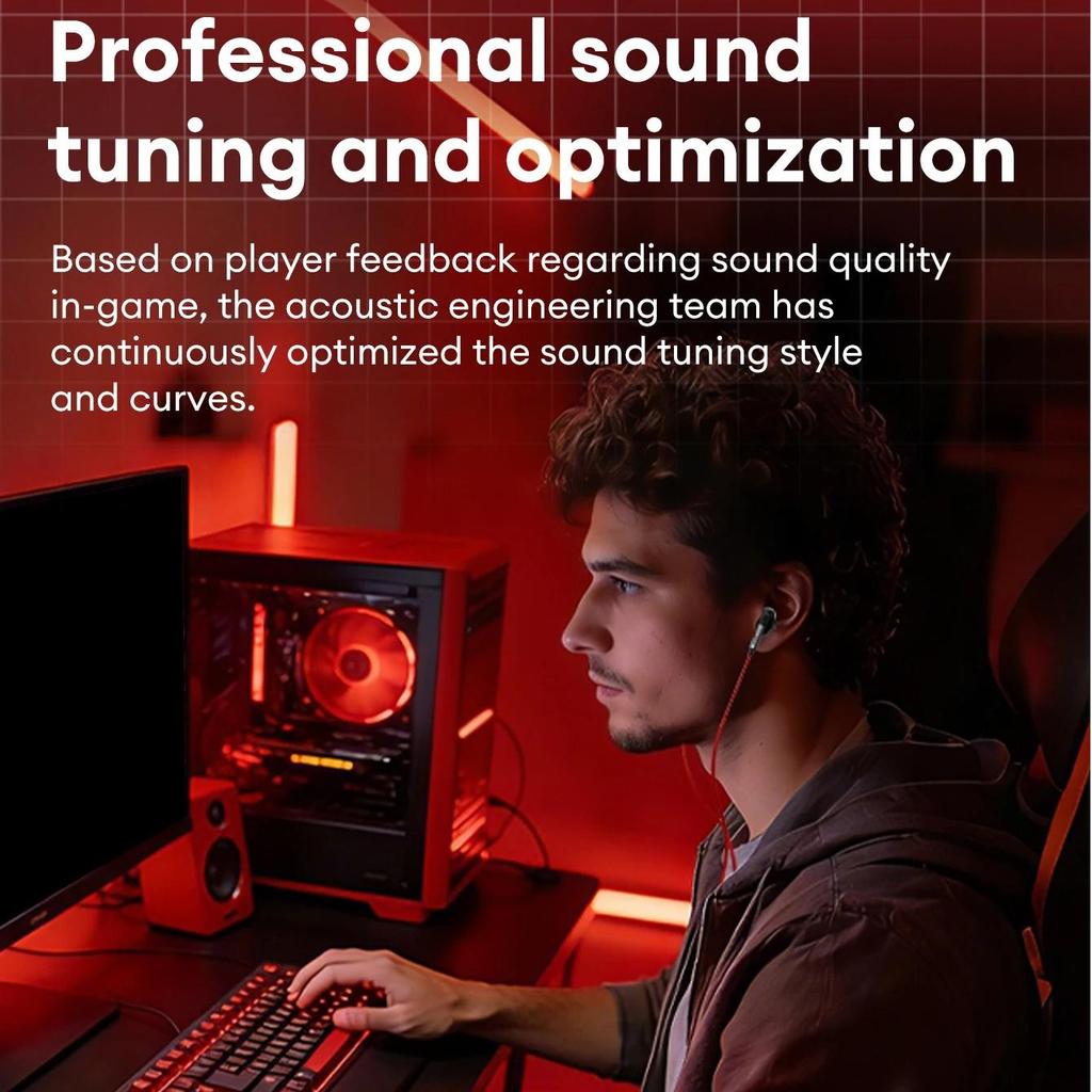 Original Lenovo YF45 Gaming Earphones Wired in Ear Headphones Type-C/3.5mm With Mic Microphone Sound Noise Isolation for PC Phone Laptop NEW