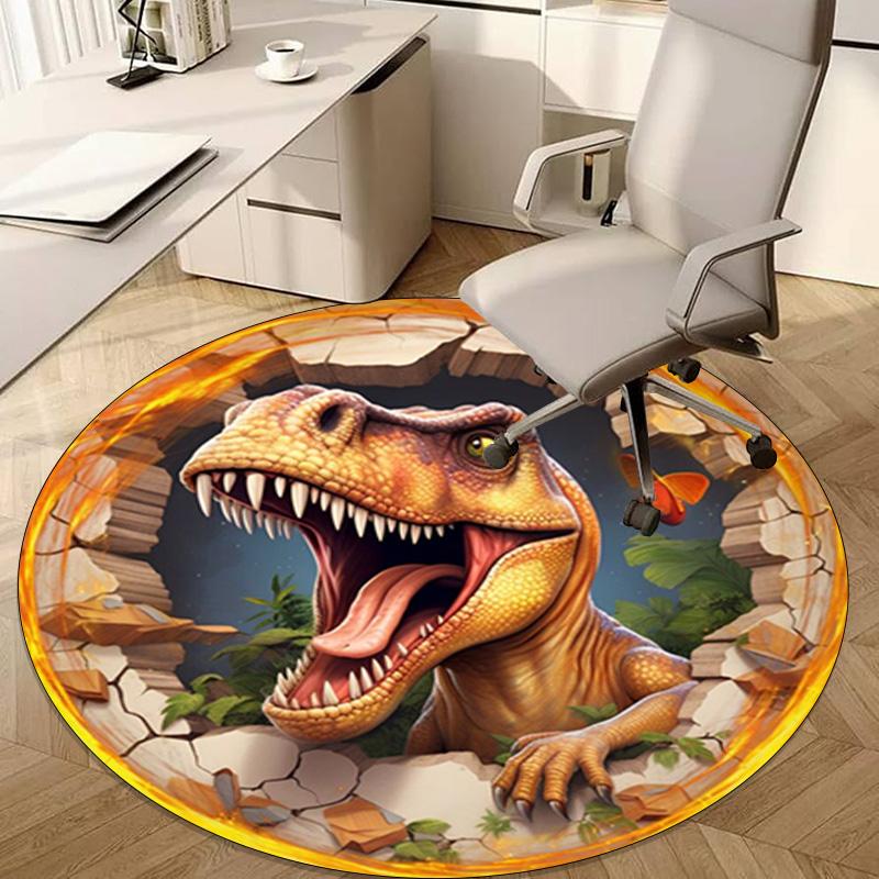 Dinosaurs Circular Rug - Office Decorative Carpet For Living Room Bedroom Door Mat Floor Rug Computer Chair Area Rug