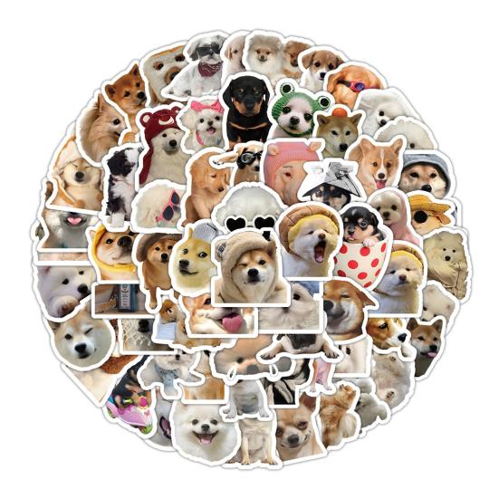100 stk Søte Hund Meme Klistremerker for Journalføring Bærbar PC Scrapbook Vannflaske Skateboard Vanntett PVC Hundeklistremerker for Barn Tenåringer Jenter Gutter