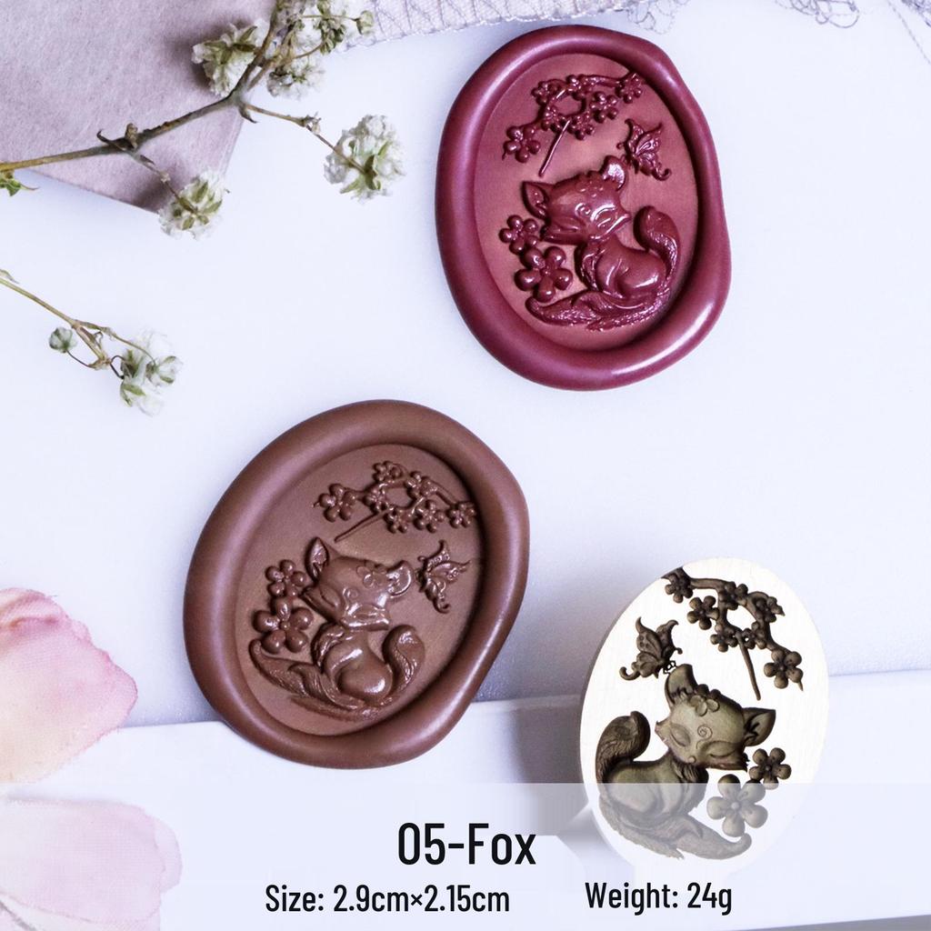 Three-Dimensional Engraved Brass Wax Seal Stamp Head with Frosted Irregular Multi-Layer Design