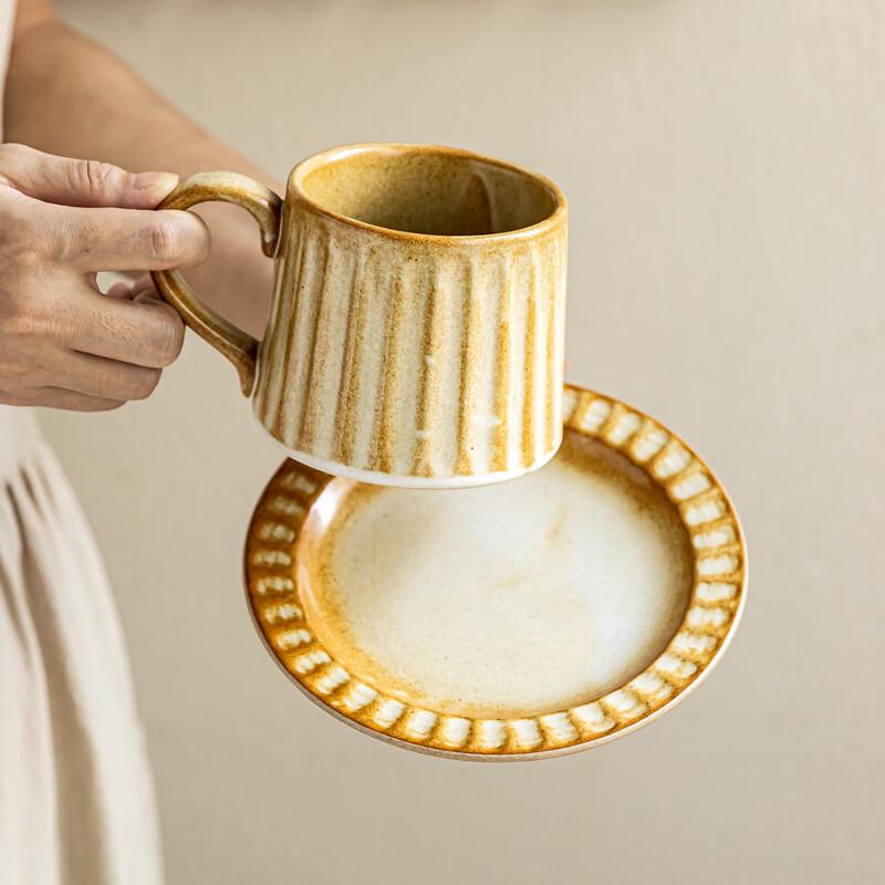 Shangqi Vertical Stripe Coffee Cup & Saucer Set