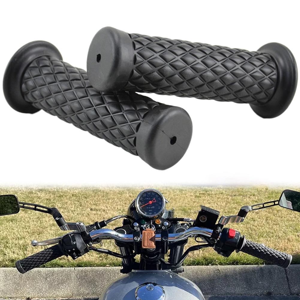 Classic Motorbike Handle Bar Vintage Rubber Moto Hand Grips For Yamaha Honda Suzuki Harley Cafe Racer Motorcycle Grip