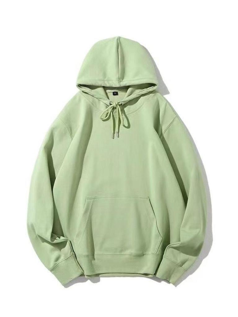 Dark Green Heavy High-Gloss Oversized Velvet Hooded Sweater for Men and Women