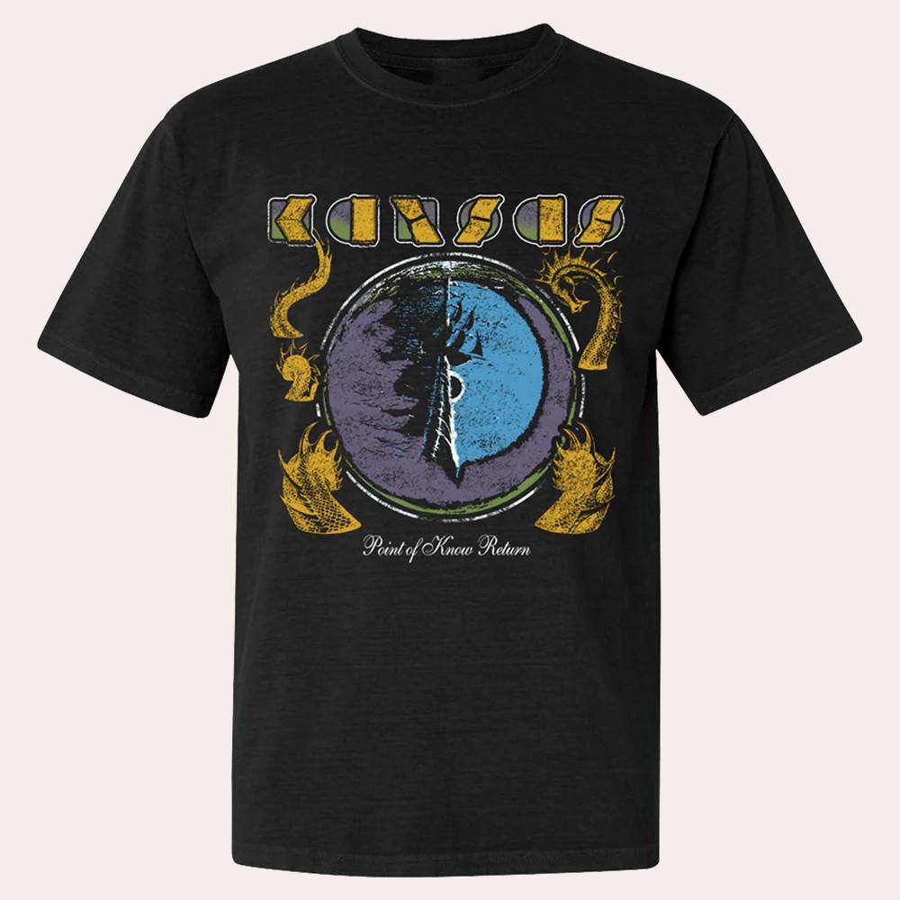 KANSAS Band Point of Know Return Cotton Black S-5XL T Shirt SE748 Unisex T-Shirt XXXXL