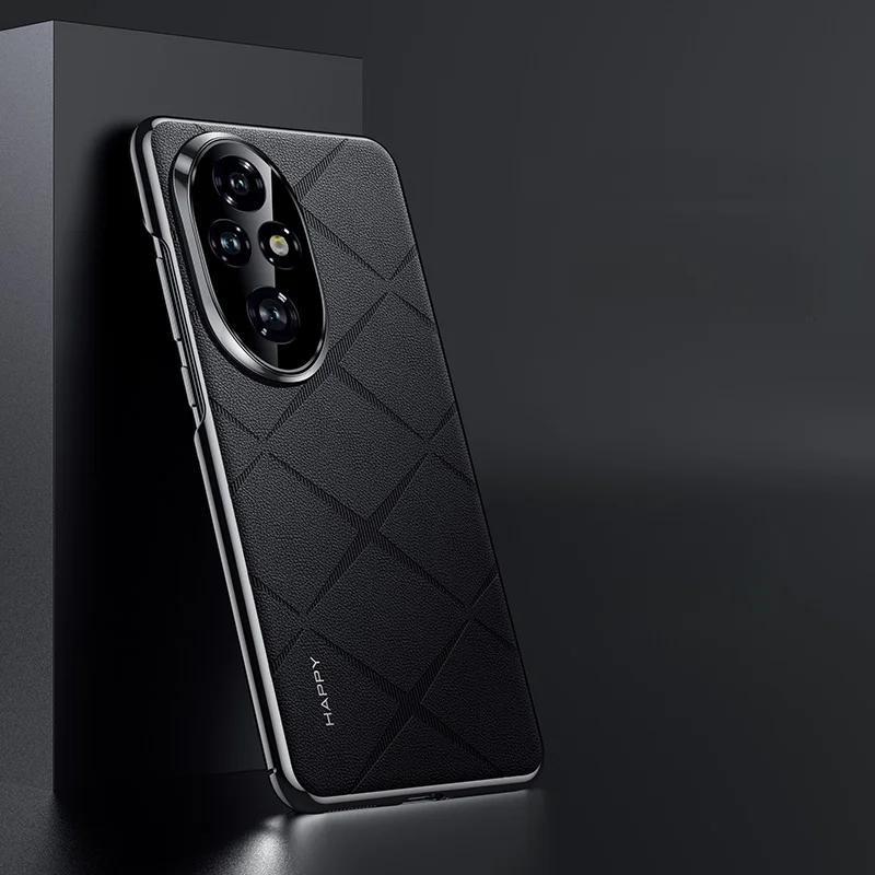 

Чехол для Honor 200, 200 Pro, модный однотонный кожаный + ПК, ультратонкая защитная крышка для камеры для Honor200 For Honor 200