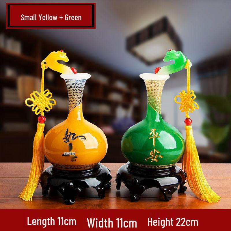 Ruyi Ping'an Vase - Living Room Ornament, Bookcase & TV Cabinet Display, Home Decoration Craft Gift