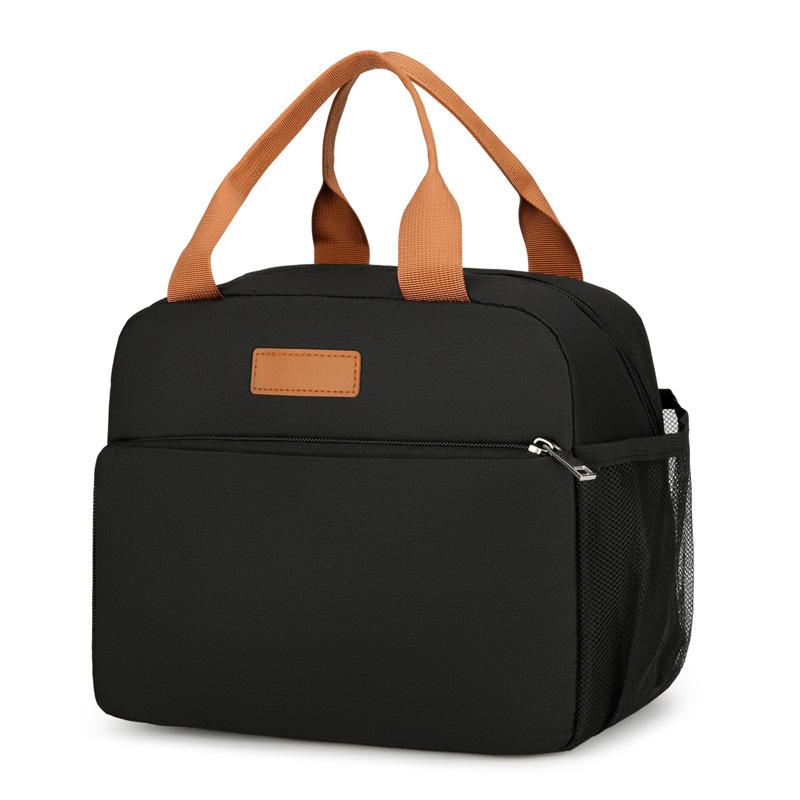 Thickened Nylon Fabric Lunch Bag with Aluminum Foil Inner Large Capacity Portable Lunch Box Storage Bag for Work Picnic Scho