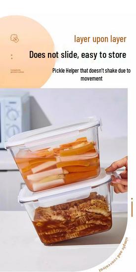 Glass Kimchi Jar with Lid - Sealed Pickled Radish Container