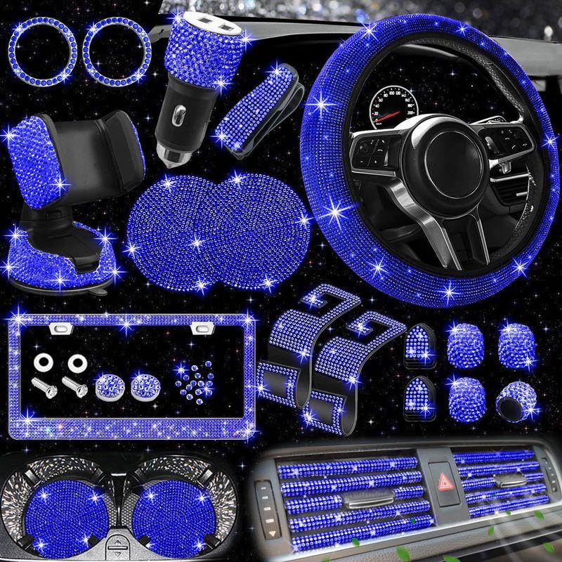 Non-Slip and Comfortable, Without Inner Ring, Handlebar Cover with Rhinestones, American Standard License Plate Frame, Rhinestone Car Decoration