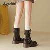 Augustine Platform Martin Boots Women's 2025 New Autumn Retro British Style Brown Casual Medium Tube Short Boots Tide