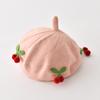 Sweet Cherry Baby Girls Beret Hat Autumn Winter Knitted Baby Boys Cap Beanies Soft Children Artist Painter Cap