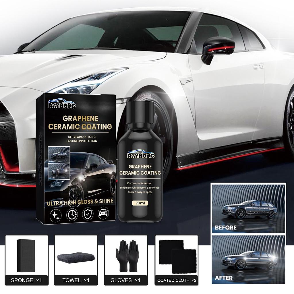 Rayhong Graphene Ceramic Car Coating - Super Hydrophobic, Waterproof, and Glazing Paint Protection