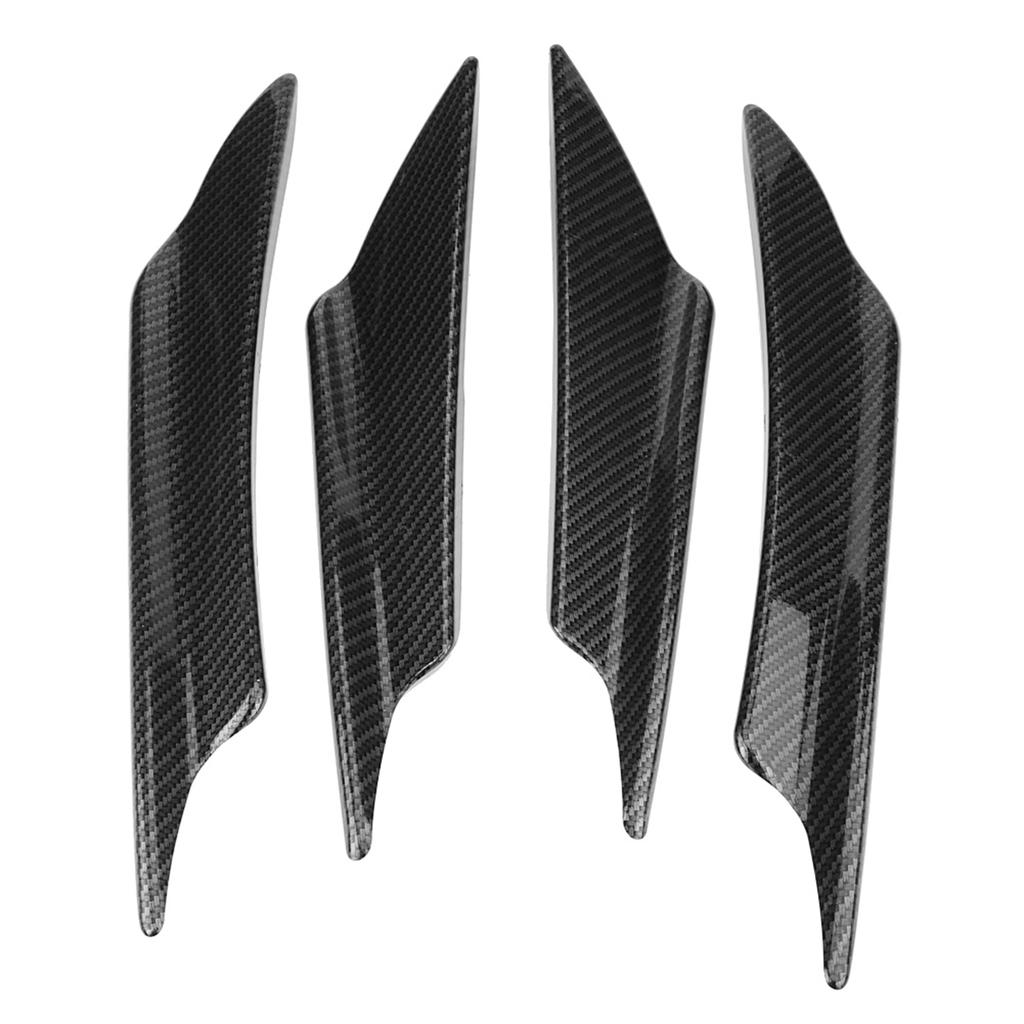 4pcs Car Front Bumper Deflector Lip Splitter Fins Canards Body Spoiler Carbon Fiber