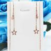 Purple Gold-Plated Rose Gold Long Shiny Pentagram Fashion Cold Wind Temperament Earphone