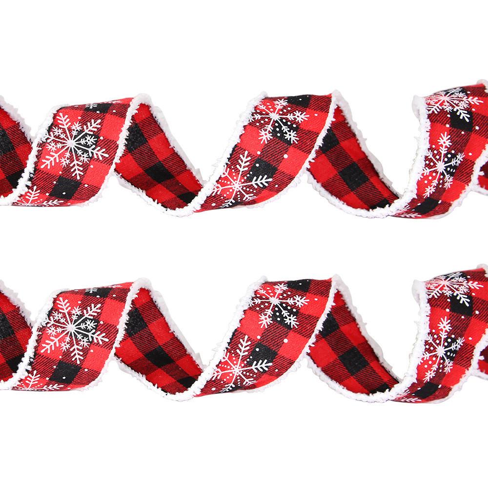 6 Delightful Meter Cartoon Christmas Ribbon With Cozy House Design Perfect For Holiday Gift Wrapping