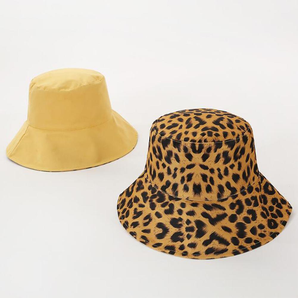 Summer Leopard Printing Double Sided Sunscreen Bucket Hat