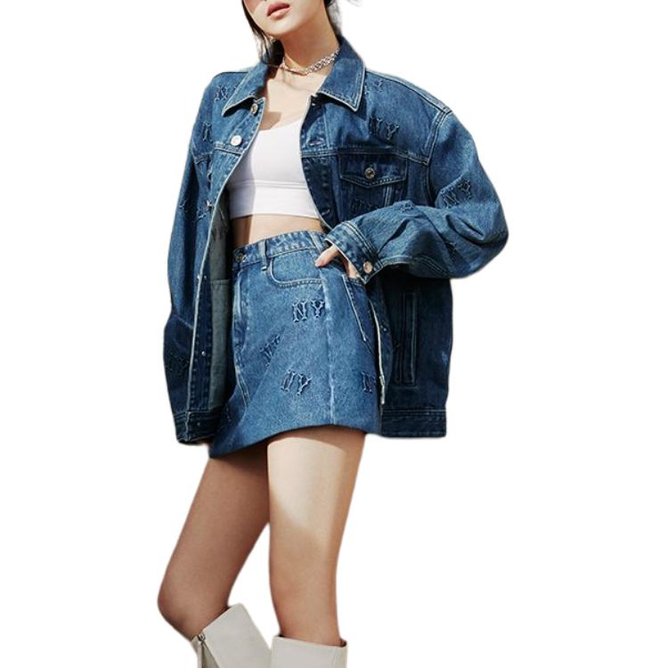 MLB New York Yankees Denim Jacket Unisex Blue 3ADKM0341-50INS