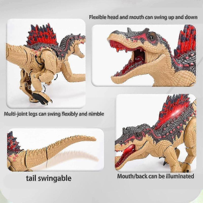 Jucărie Dinozaur cu Telecomandă 2023 - Spinozaur Reîncărcabil cu Efecte Sonore și Luminoase