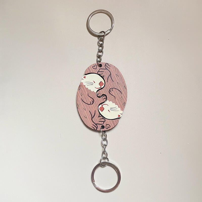 Couple item cute sea otter keyring doll bag key holder