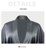 European & American Sexy Satin Mid-length Women's Long-sleeved Bathrobe Lingerie