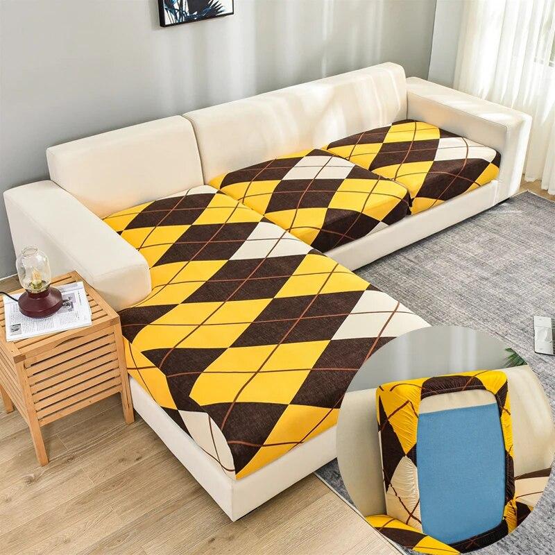 1Pc Geometric Printed Elastic Sofa Seat Cover Sofa Slipcovers  Soft Stretch Protector For Pets Shaped Sofa  Chaselong Covers