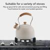 Whistling Kettle Stainless Steel Tea Kettle 2.5L Whistling Tea Pot Ergonomic Handle Teapot Beige