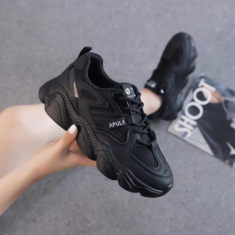 New summer mesh breathable and lightweight sports shoes shock-absorbing running dad shoes soft sole thin mesh shoes