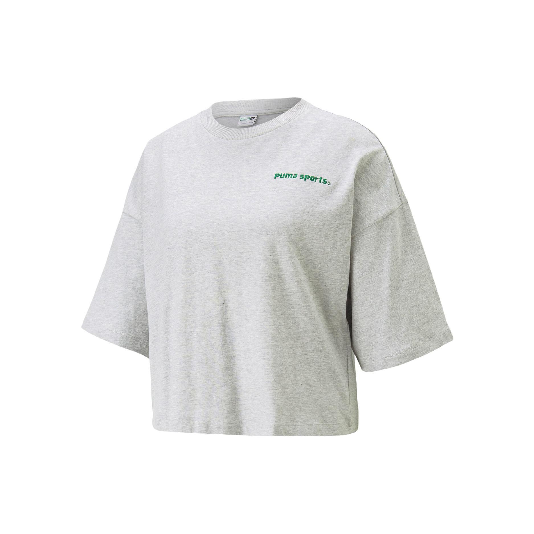 

New PUMA T Shirt Women s Light Mixed Gray 622578-04 L