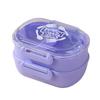 Compact Student Double/Single Layer Plastic Lunch Box with Lid - Portable Bento for Office Workers, Fruit, or Salads.