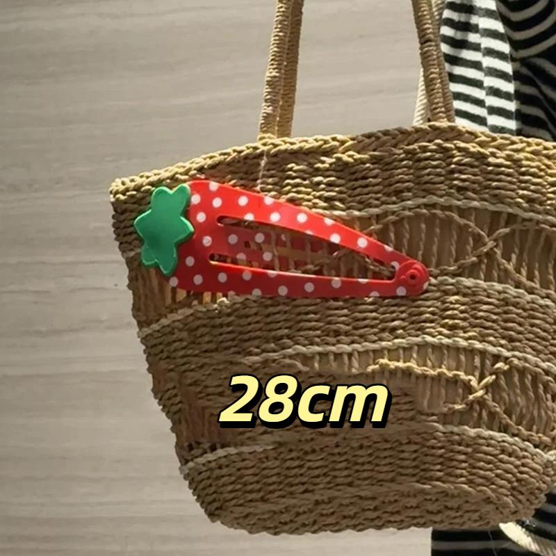 Cute Strawberry Curtain Clips Extra Large Hair Claw Kawaii Polka Dot Design Hairpin for Thick Long Hair Daily Styling