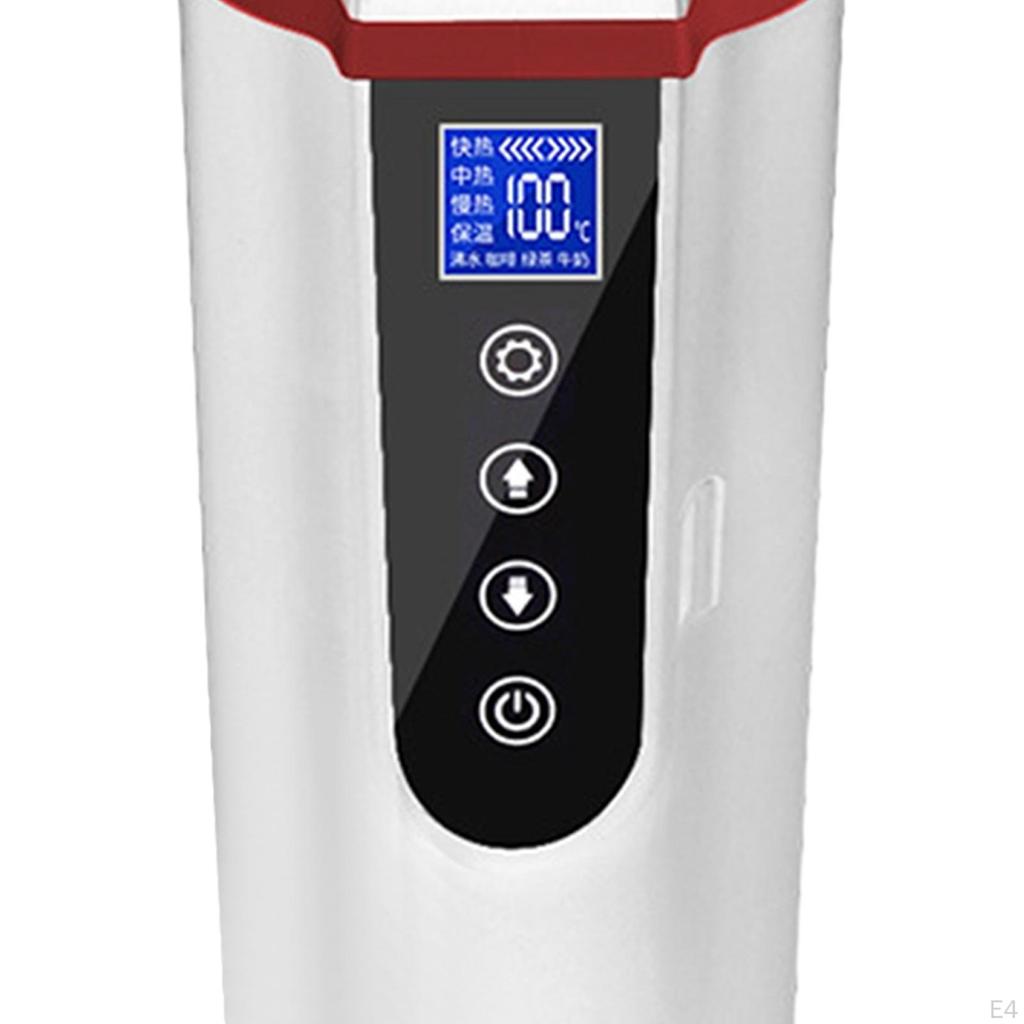 Car Heating Cup 24V/12V Traveling Kettle LED Display Travel Coffee Mugs Warmer Electric for