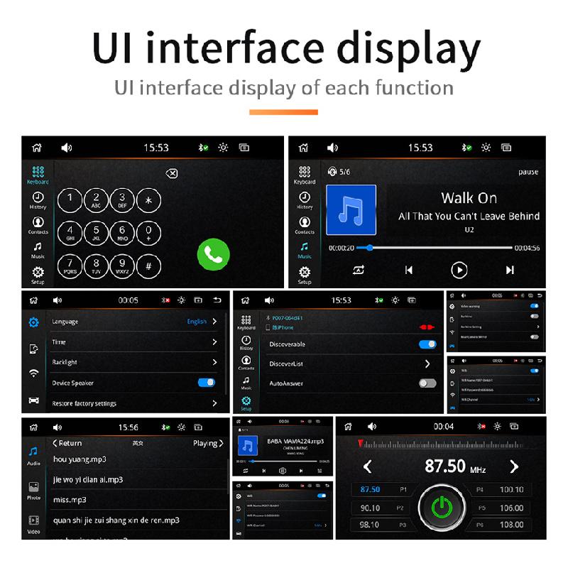 7 Inch For Wireless Carplay Android Auto Monitor Portable Screen Bluetooth Mirror Link Car Tablet With Bracket With Rear Camera