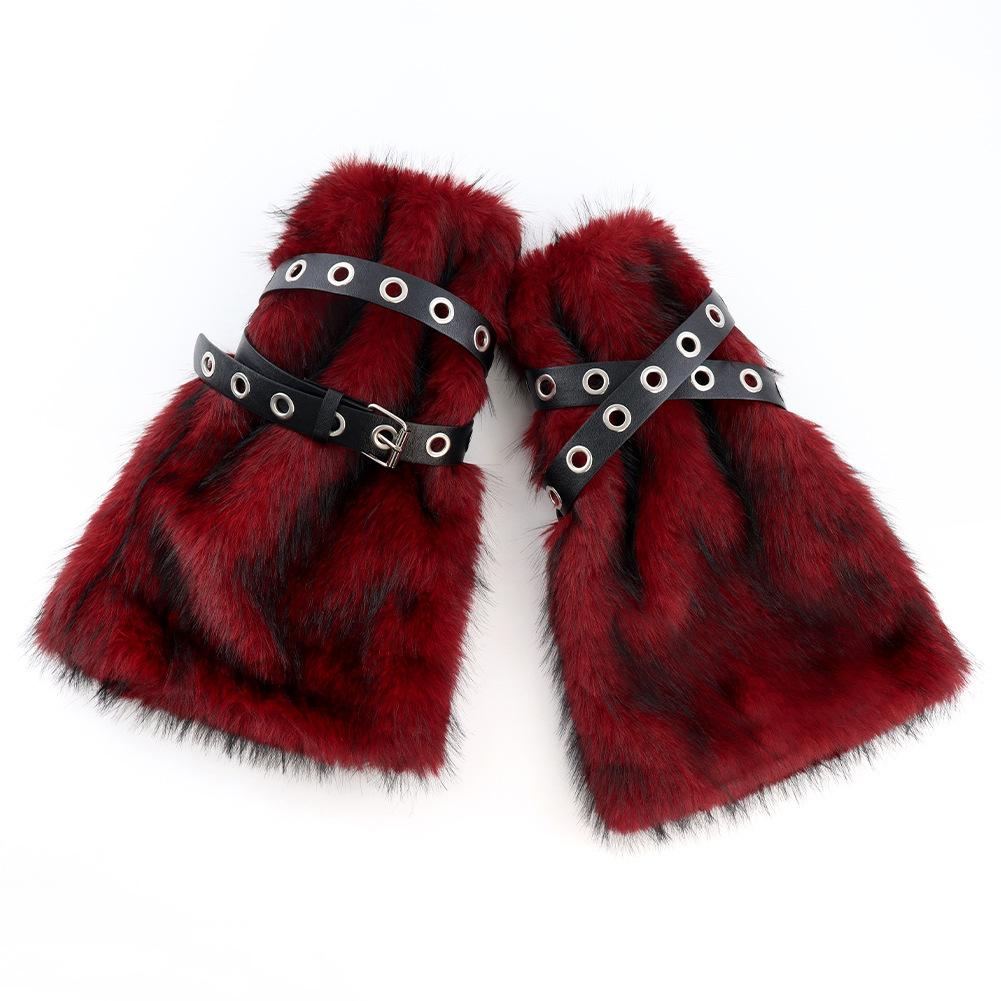 Autumn And Winter Leg Warmers Medium Long Tube Subcultural Plush Belt, Spice Girl Long Waist Chain Punk Style Props