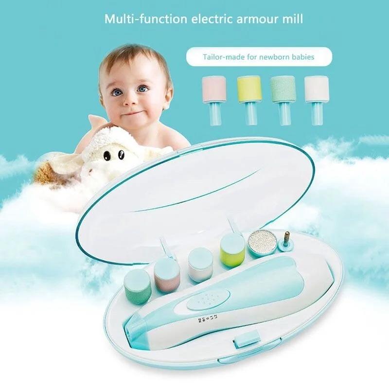 Baby Electric Nail Trimmer with Led Light Kid Nail Polisher Tool Baby Care Multifunctional Fingernail Cutter Trimmer Infant Manicure Set