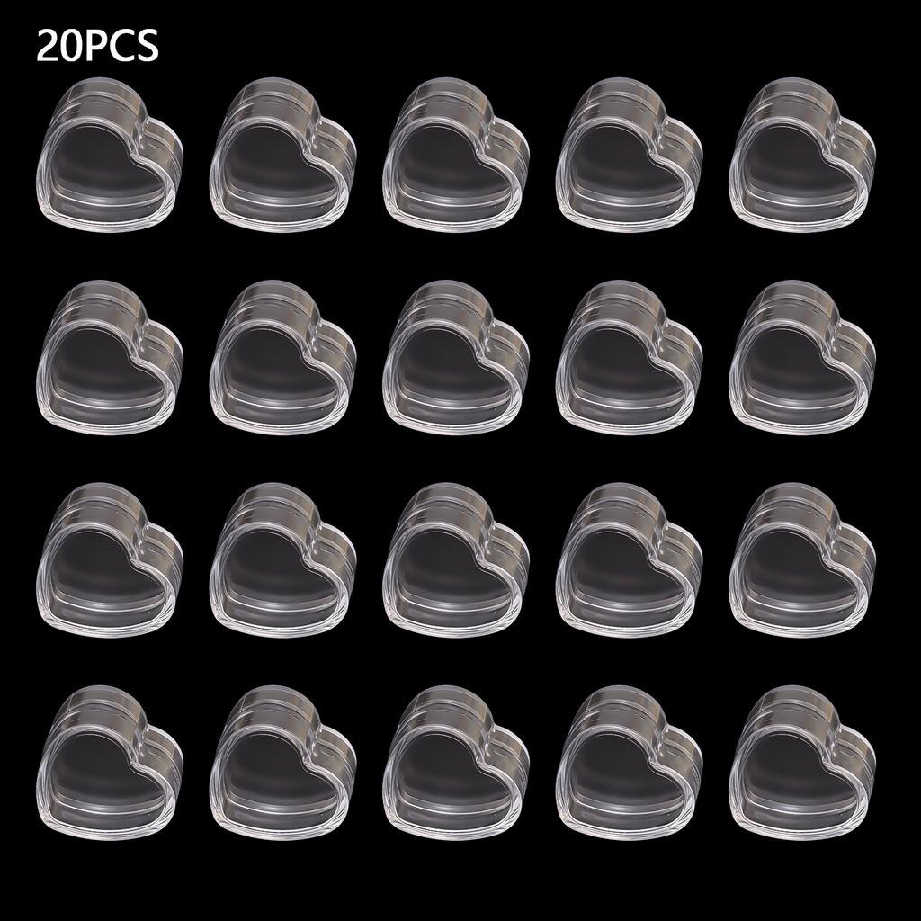 20 pcs/set of three transparent plastic jewelry bead storage boxes, small bottom container cans, cosmetics and nail art stora